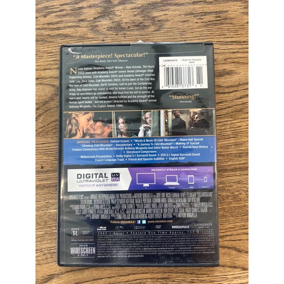 Cold Mountain 2003 DVD Drama Jude Law Nicole Kidman Renee Zellweger Pre-Owned - Picture 2 of 4